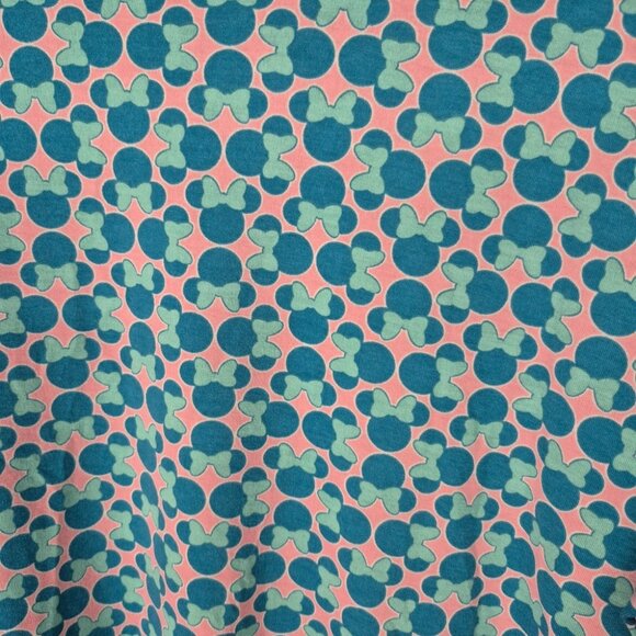 Disney LulaRoe Irma Womens L Minnie Print Blue & Pink Short Sleeve High-Low Hem - Picture 2 of 6